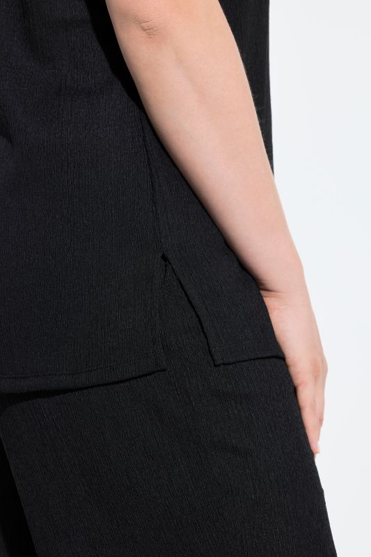 T-shirt oversize, col calice, manches courtes et décolleté en V