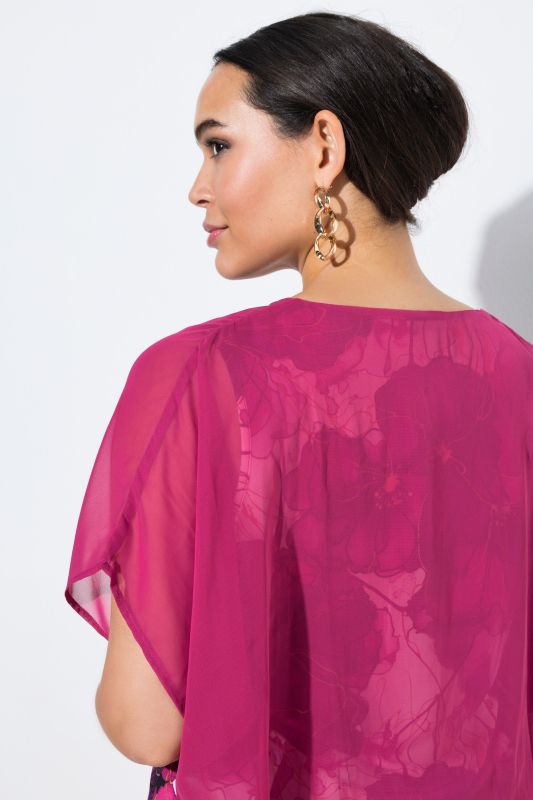 Blouse doublée, manches courtes