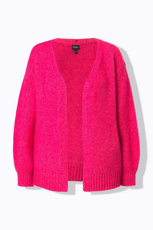 Cardigan coupe ouverte, manches longues, matières recyclées