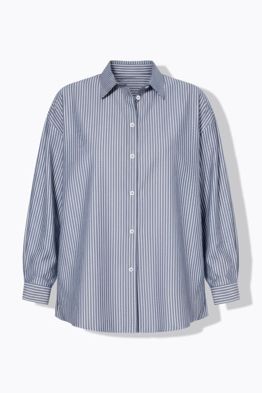 Chemisier oversize à rayures, patch