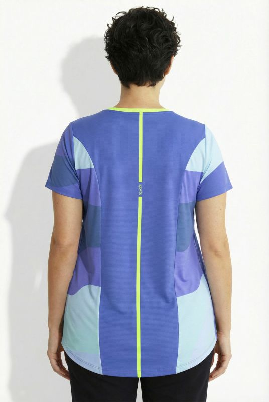 Maillot de cyclisme technique, poches, col rond et manches courtes, matière recyclée