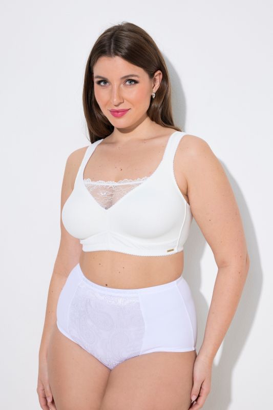 Bralette sans armatures, microfibre et entelle - bonnet B-F