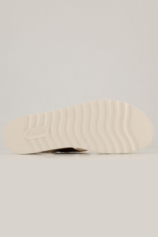 Sandales en cuir Remonte, semelle compensée et bride à scratch - largeur F 1/2