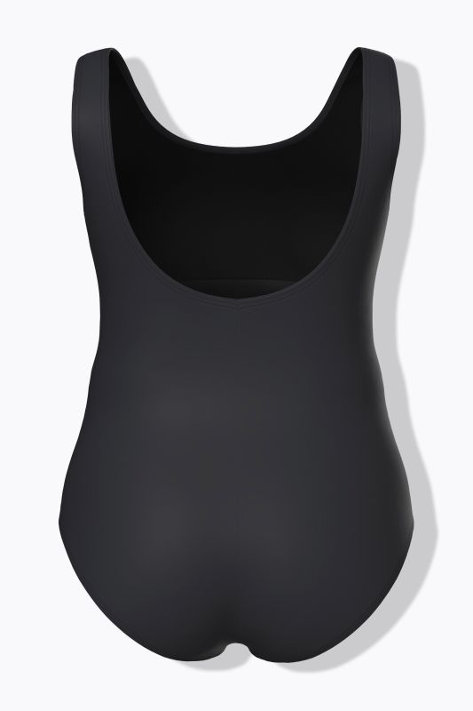 Maillot de bain une pièce, sans bonnets souples, passepoils fantaisie et décolleté rond