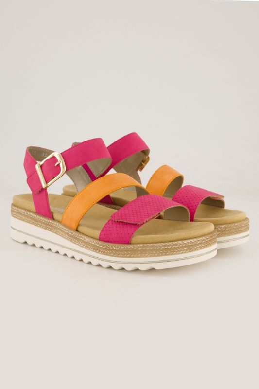 Sandales compensées Remonte, modèle végane - largeur F 1/2