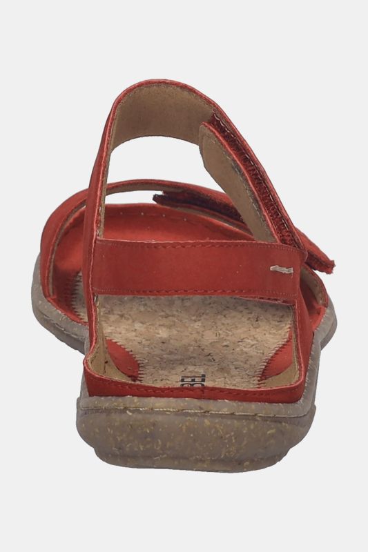 Sandales en cuir Josef Seibel, sensation «&nbsp;pieds nus&nbsp;» et fermeture à scratch - largeur&nbsp;G