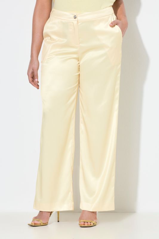 Pantalon Mary à taille élastique, jambe droite et large