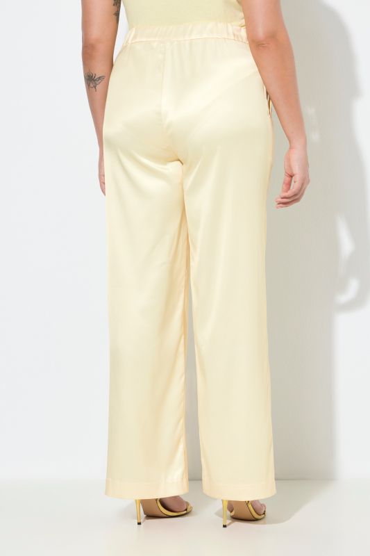 Pantalon Mary à taille élastique, jambe droite et large