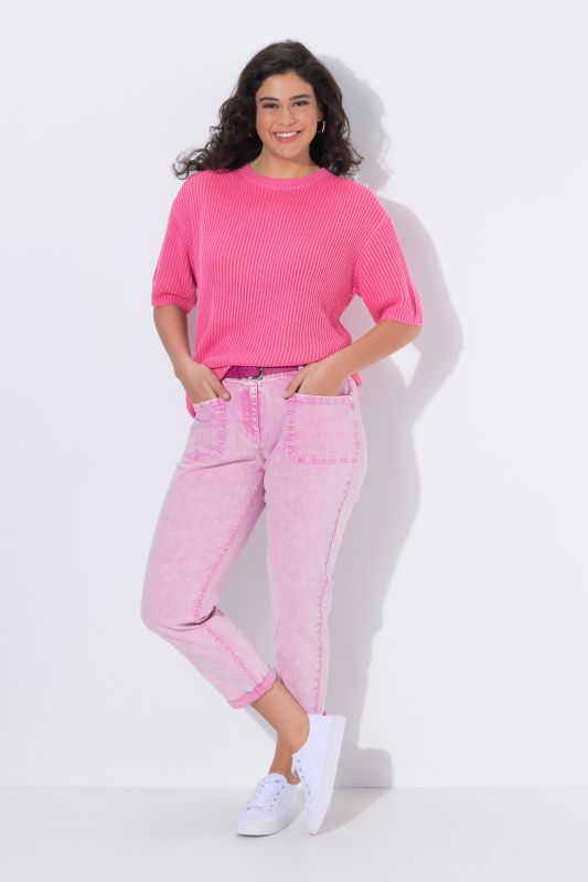 Jean Boyfriend jambe large, délavage tendance et matière extensible