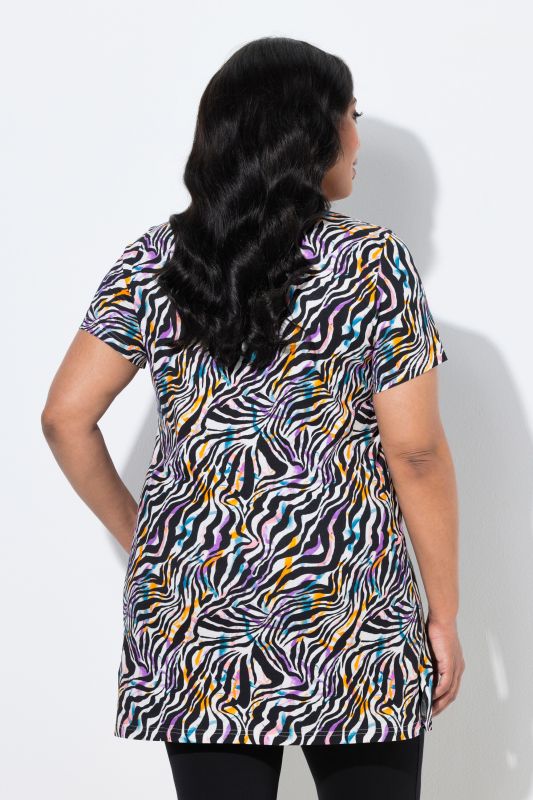 T-shirt motif animal, manches courtes et décolleté rond