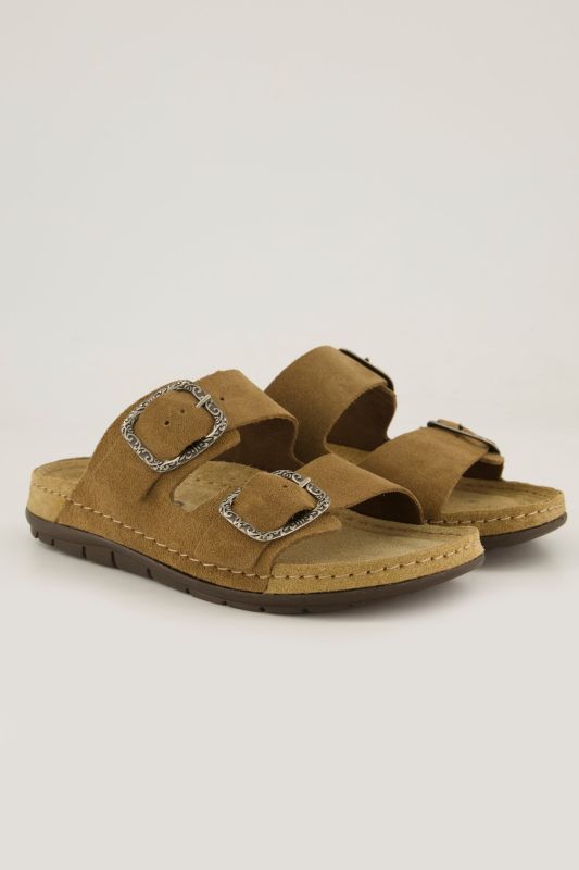 Mules en cuir suédé Rohde, largeur confortable