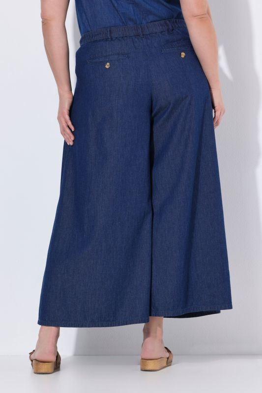 Jupe-culotte&nbsp;7/8 en coton bio, jambe large et taille élastique