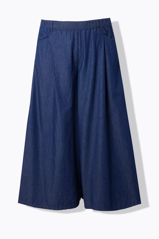Jupe-culotte&nbsp;7/8 en coton bio, jambe large et taille élastique