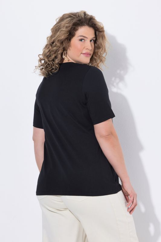 T-shirt à fleurs en coton bio, décolleté rond et manches courtes