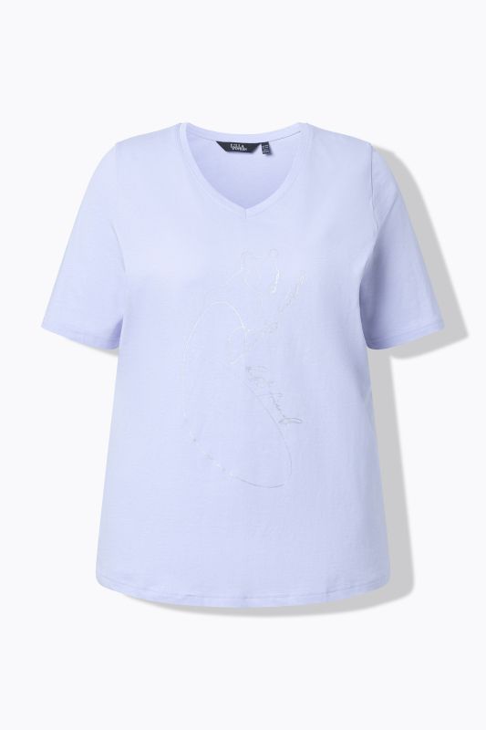 T-shirt col V et manches courtes, coupe Classic Fit, motif animal