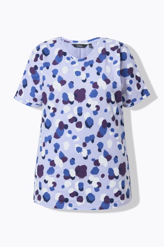 T-shirt oversize à pois, col rond et manches courtes