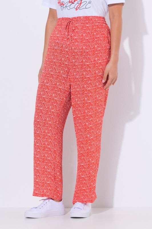 Pantalon Rose en crêpe, jambe large et taille élastique