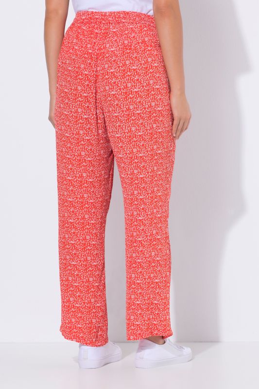 Pantalon Rose en crêpe, jambe large et taille élastique