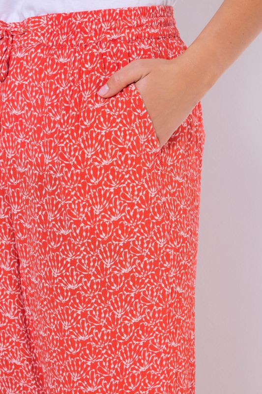 Pantalon Rose en crêpe, jambe large et taille élastique