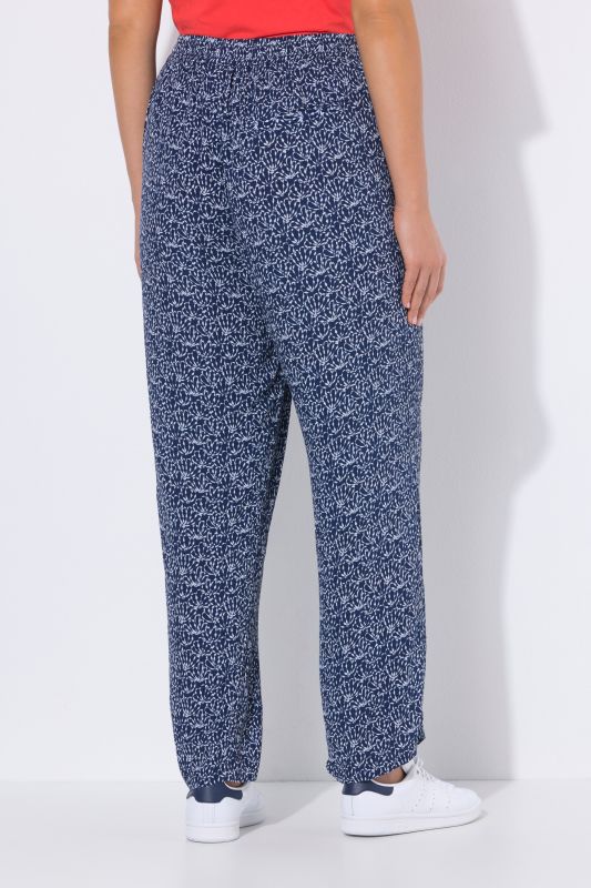 Pantalon Rose en crêpe, jambe large et taille élastique