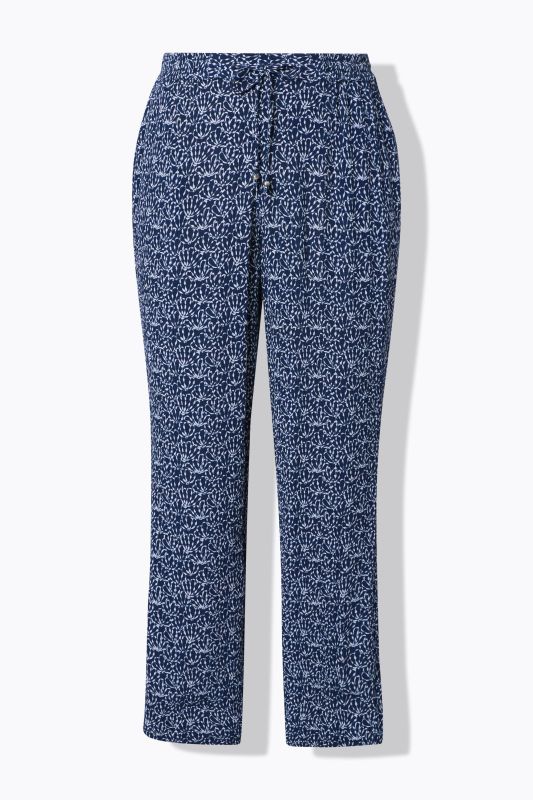 Pantalon Rose en crêpe, jambe large et taille élastique