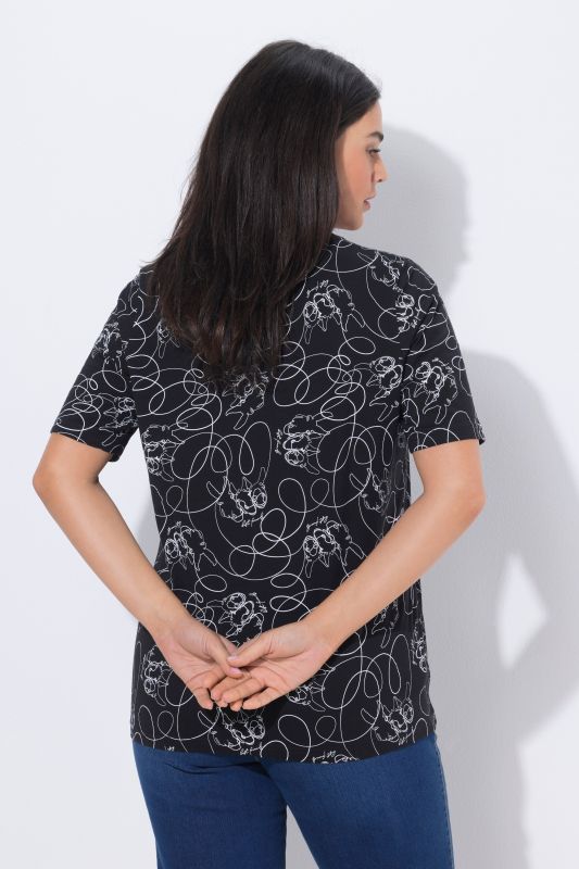 T-shirt animaux fantaisie, coupe Classic Fit, col en V et manches courtes