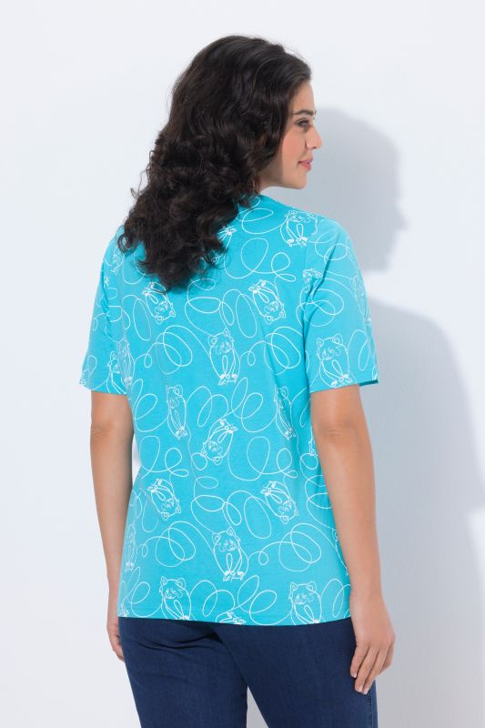 T-shirt animaux fantaisie, coupe Classic Fit, col en V et manches courtes