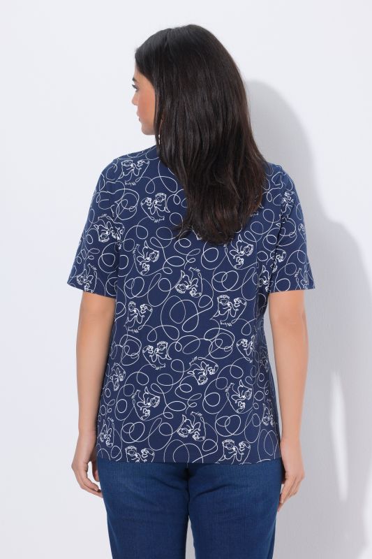 T-shirt animaux fantaisie, coupe Classic Fit, col en V et manches courtes