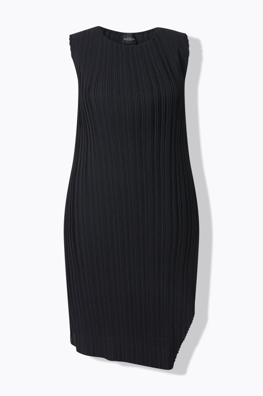 Blouse plissée sans manches, décolleté rond