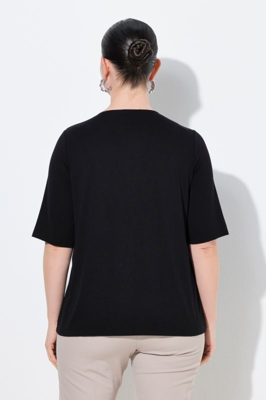 T-shirt 2-en-1, col rond et manches courtes, coupe Classic Fit