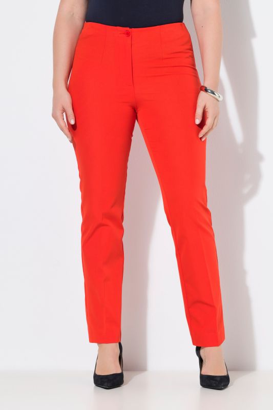 Pantalon en tissu stretch, taille élastique et jambe droite
