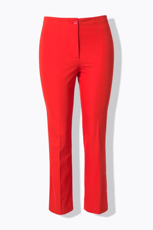 Pantalon en tissu stretch, taille élastique et jambe droite