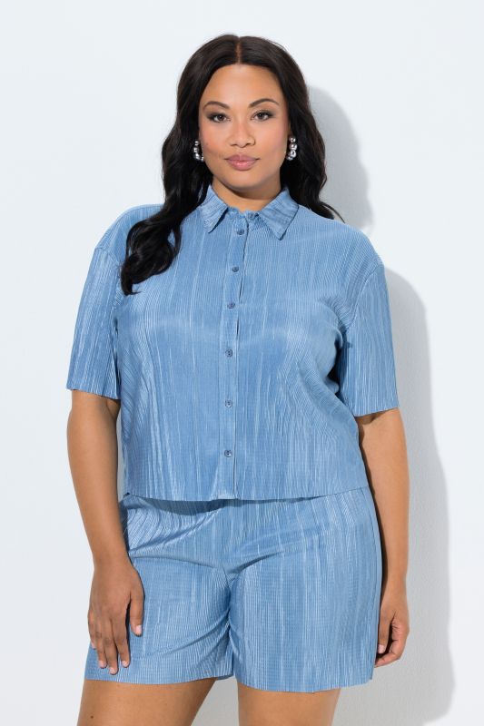 Shorty plissé, avec taille élastique et cordon de serrage