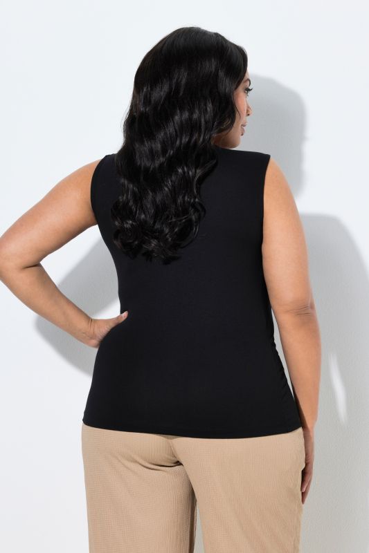 Haut sans manches, décolleté asymétrique, coupe Slim Fit