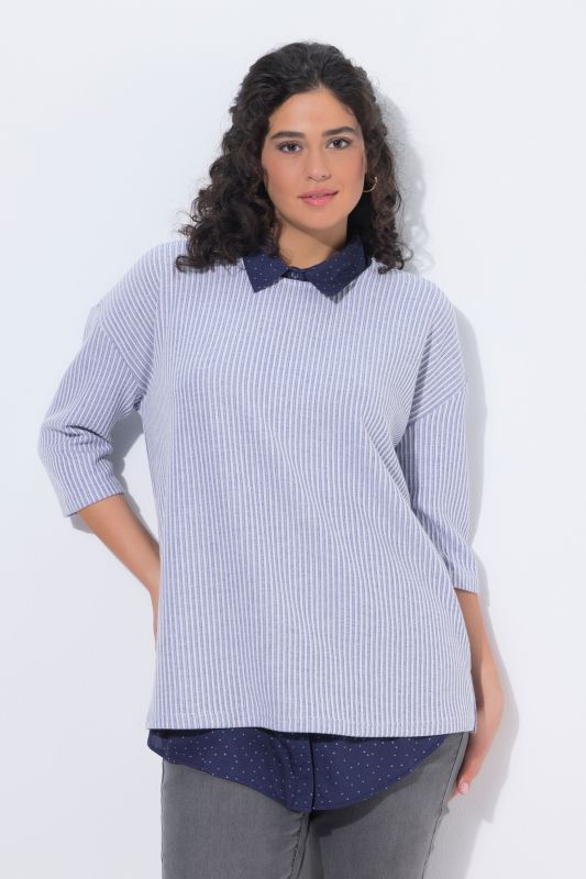 Rallonge pour chemisier, motif à pois, base arrondie et coupe évasée