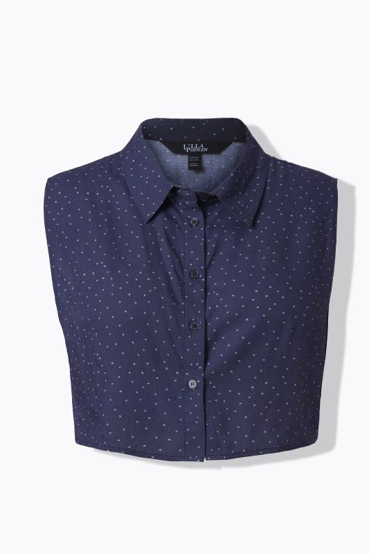 Col chemise, imprimé à pois et patte de boutonnage - à porter en dessous d'un pull par exemple