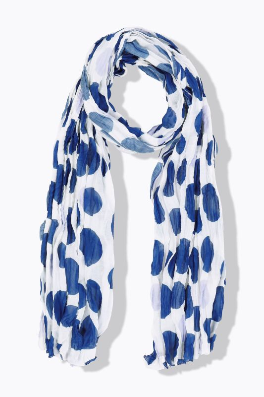 Écharpe effet froissé, motif à pois