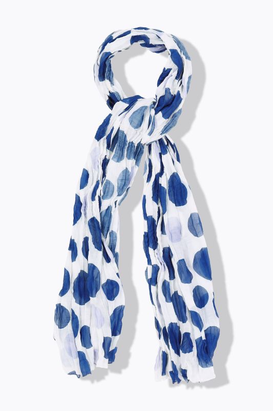 Écharpe effet froissé, motif à pois