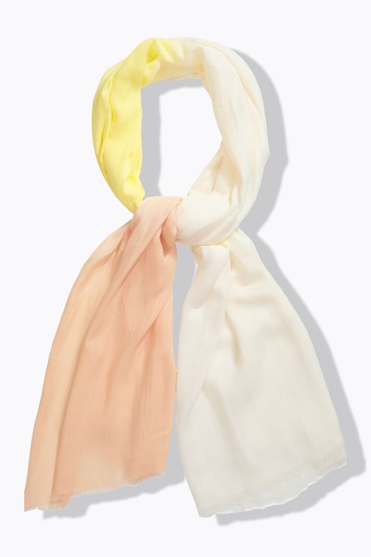 Écharpe, bords frangés et dégradé de couleurs