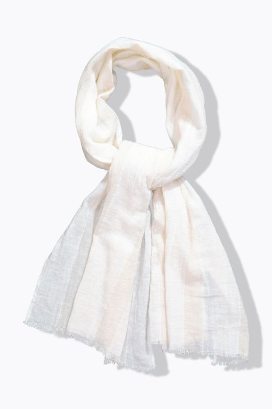 Écharpe en lin mélangé, rayures