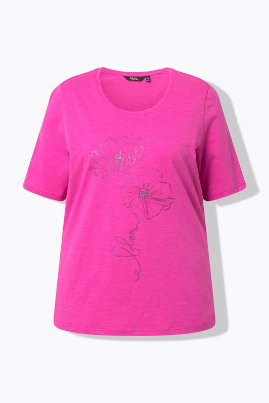 T-shirt à fleurs, coupe Classic Fit, col rond et manches courtes