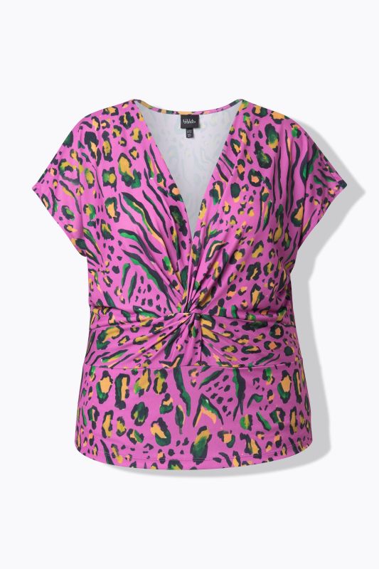 Top sans manches, effet drapé, décolleté en V