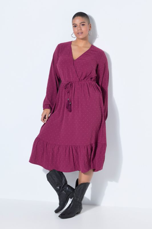 Robe maxi, coupe évasée. Manches longues. Imprimé all-over