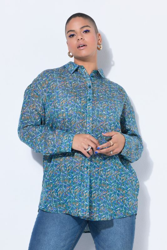 Chemisier oversize à motif en fil brillant