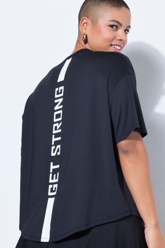 T-shirt de sport oversize, bande Get Strong dans le dos