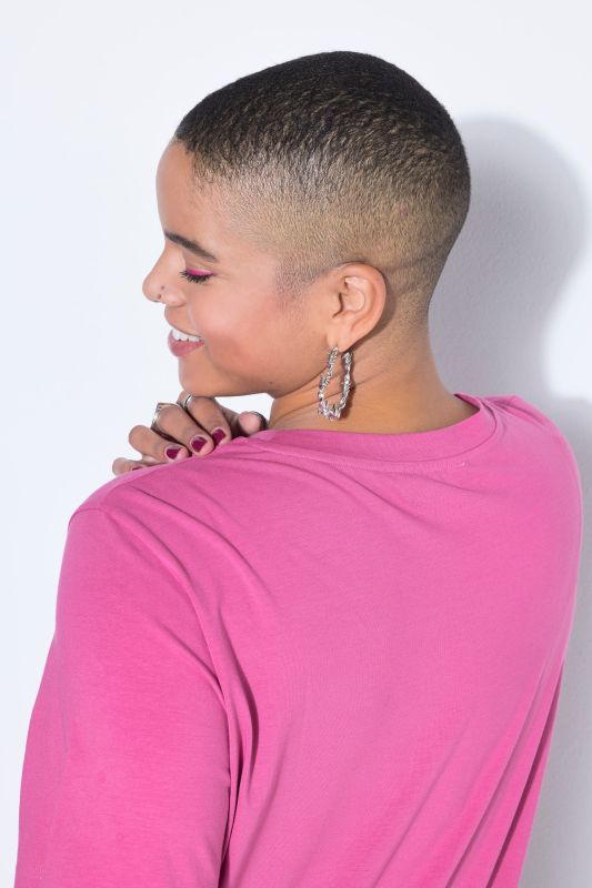 T-shirt long à col rond et manches courtes