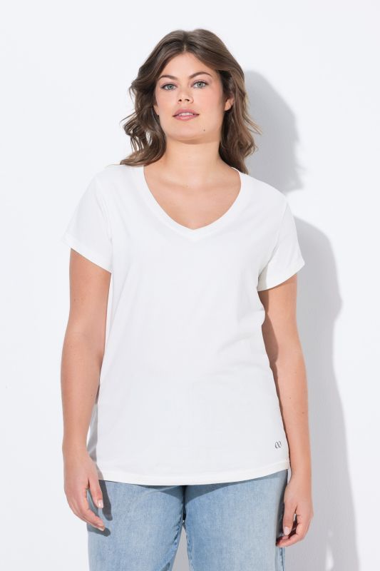 T-shirt à col V et manches 1/2. OEKO-TEX Made in Green