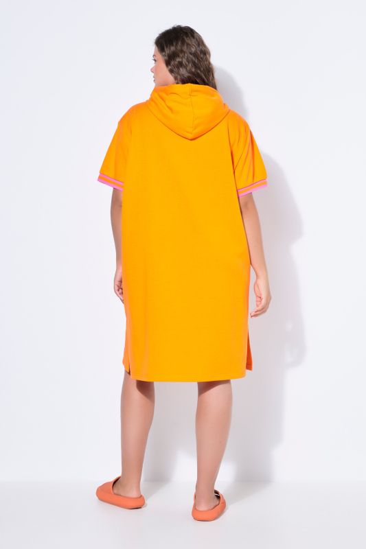 Robe de plage en molleton à manches 1/2 et capuche, OEKO-TEX