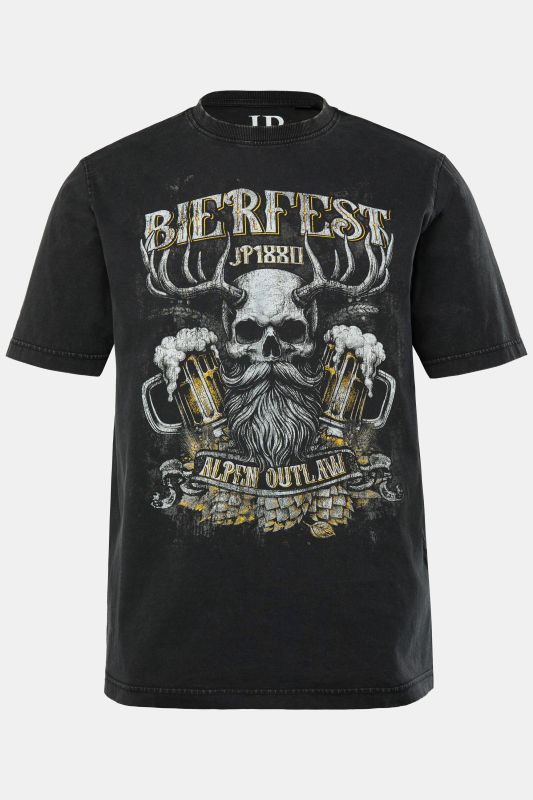 T-shirt JP 1880, manches courtes et col rond, imprimé style bavarois traditionnel - jusqu'au 8 XL