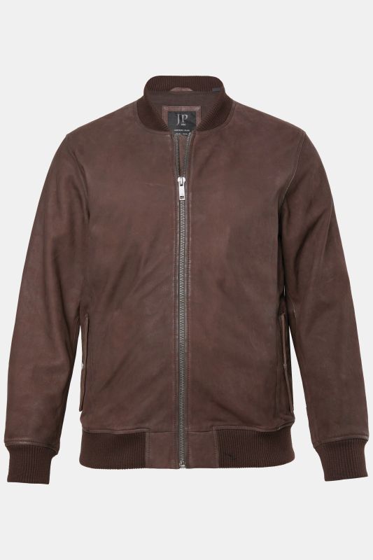 Blouson en cuir JP1880, en cuir d'agneau, encolure style veste teddy – jusqu'au 7 XL